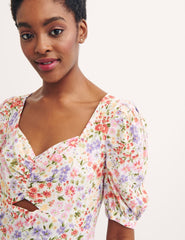 Multi Ditsy Floral Cut Out Rosie Midi Dress