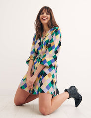 Multi Geo Print Willa Mini Dress