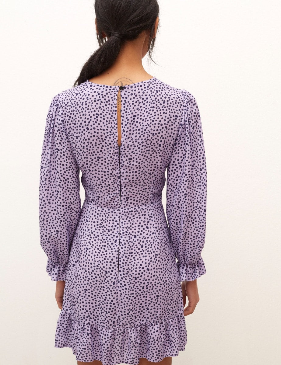 Purple Ditsy Floral Serena Mini Dress