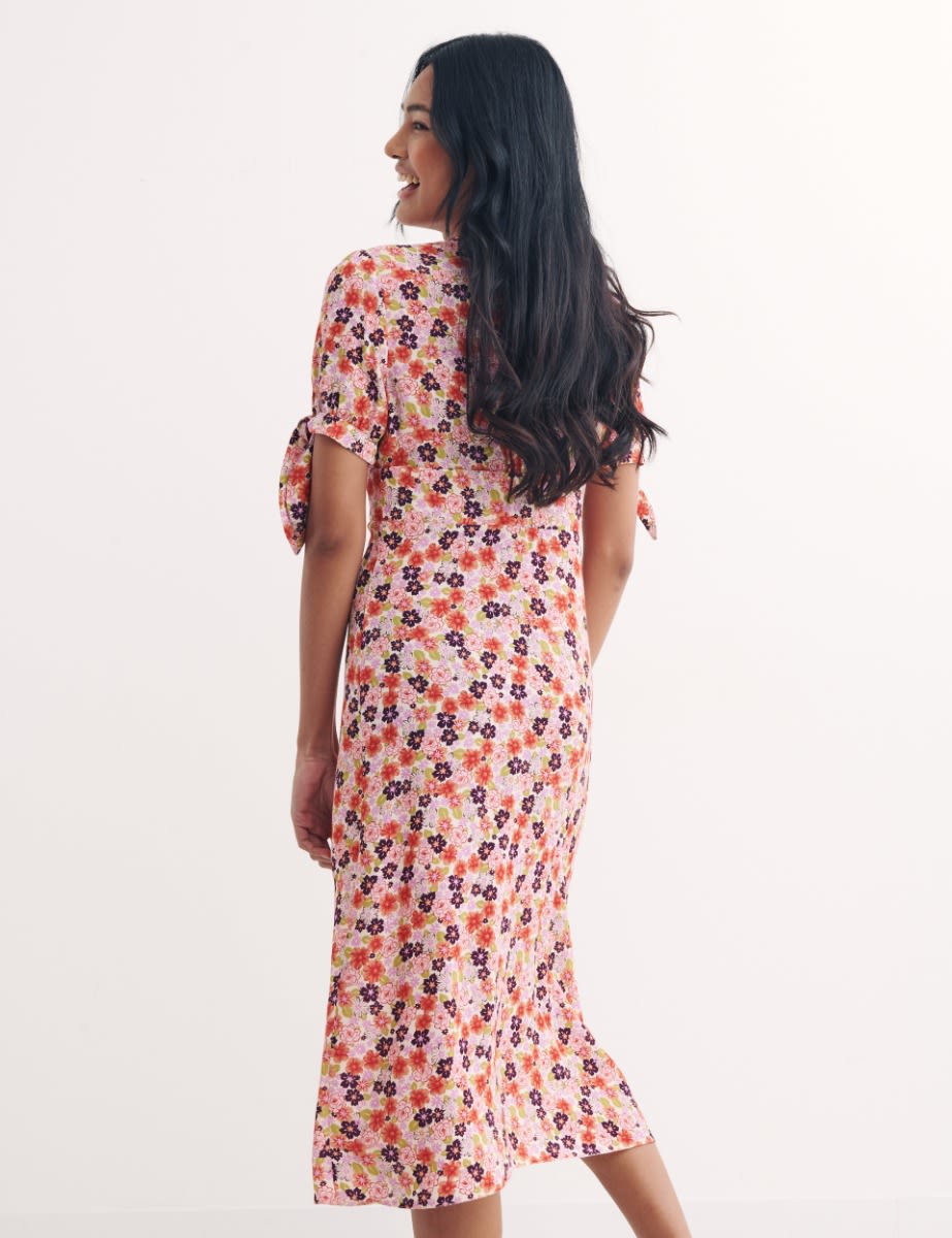 Pink Ditsy Floral Alexis Midi Dress