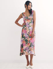 Multi Big Floral Helena Midi Dress