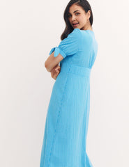 Blue Check Alexis Midi Dress