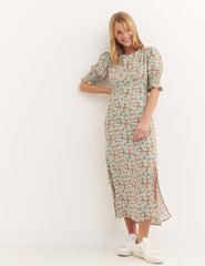 Multi Big Floral Luna Midi Dress