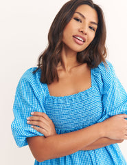 Blue Check Kylie Mini Dress