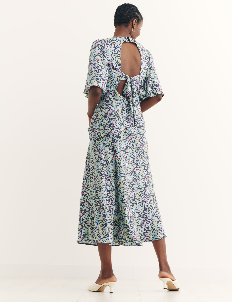 Multi Conversation Print Evelyn Midi Dress