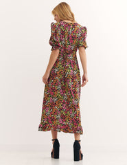 Multi Aubrey Floral Delilah Midi Dress