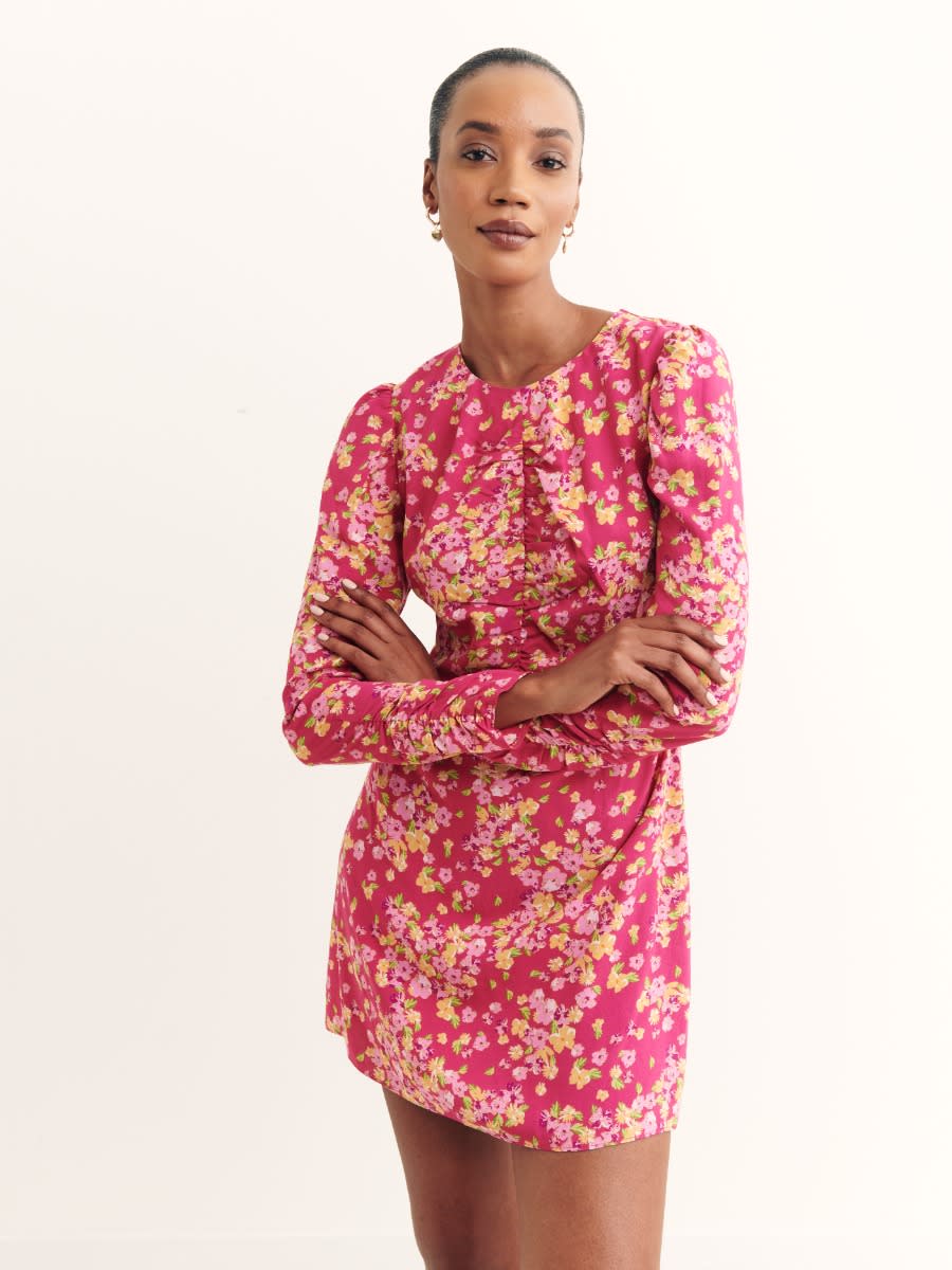 Pink Nicola Long Sleeve Mini Dress