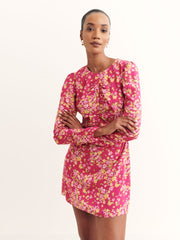 Pink Nicola Long Sleeve Mini Dress