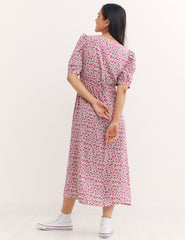 Purple Ditsy Floral Arya Ditsy Rosanna Midi Dress