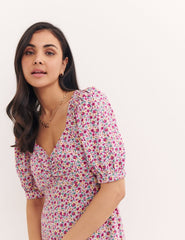 Purple Ditsy Floral Arya Ditsy Rosanna Midi Dress