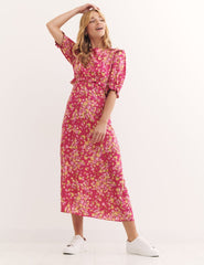 Kelsie Floral Pink Felicia Midi Dress