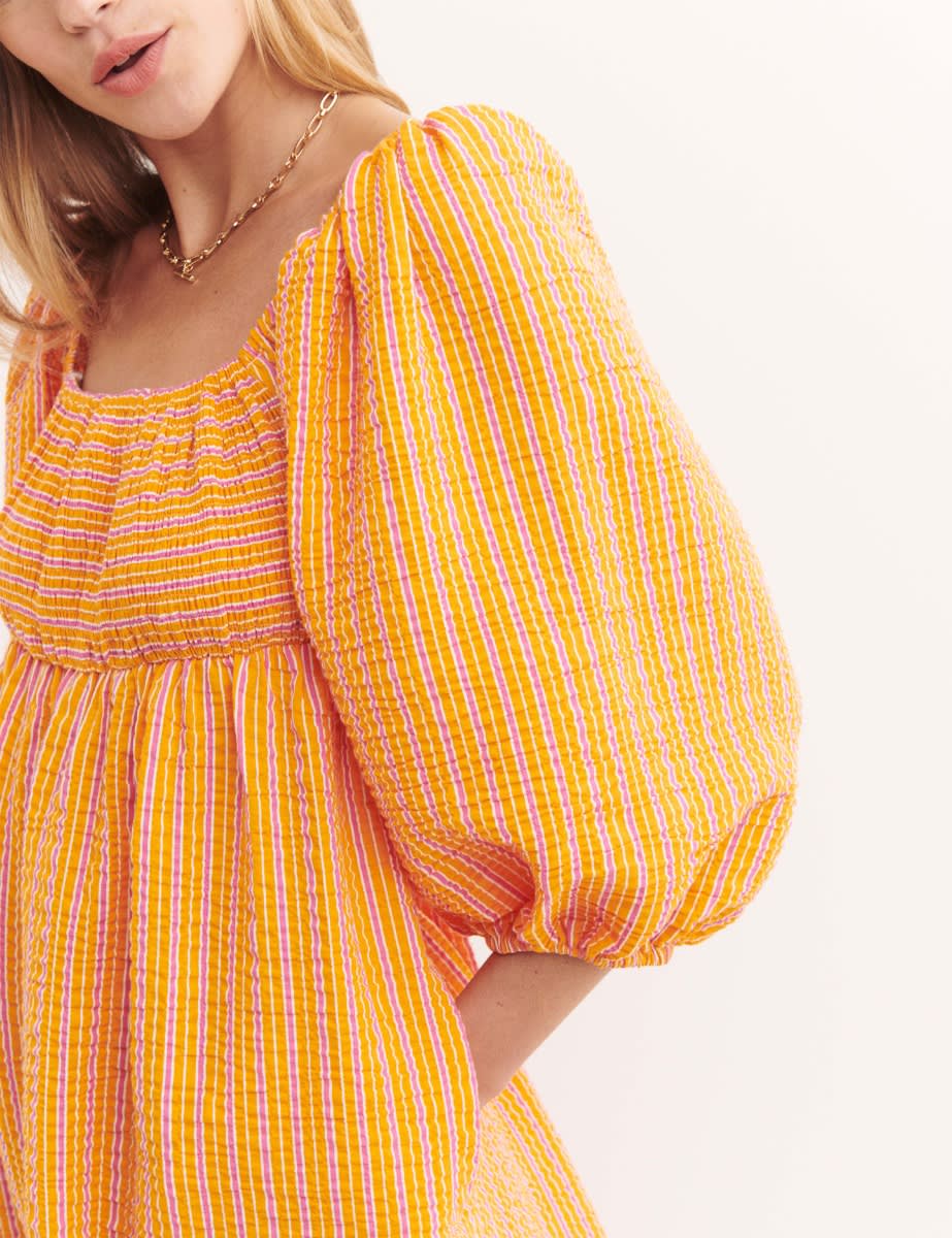 Orange Stripe Kylie Midi Dress