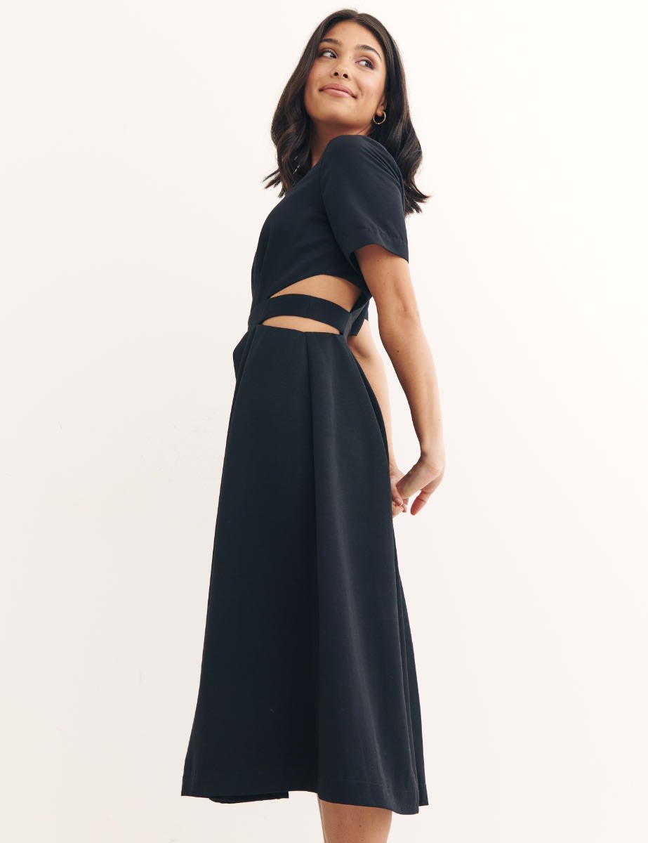 Black Alicia Midi Dress