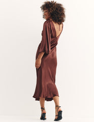 Brown Ciara Midi Dress