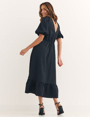 Black Amy Midi Dress
