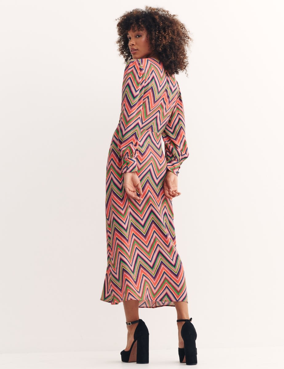 Multi Emily Chevron Tasha Midi Dress