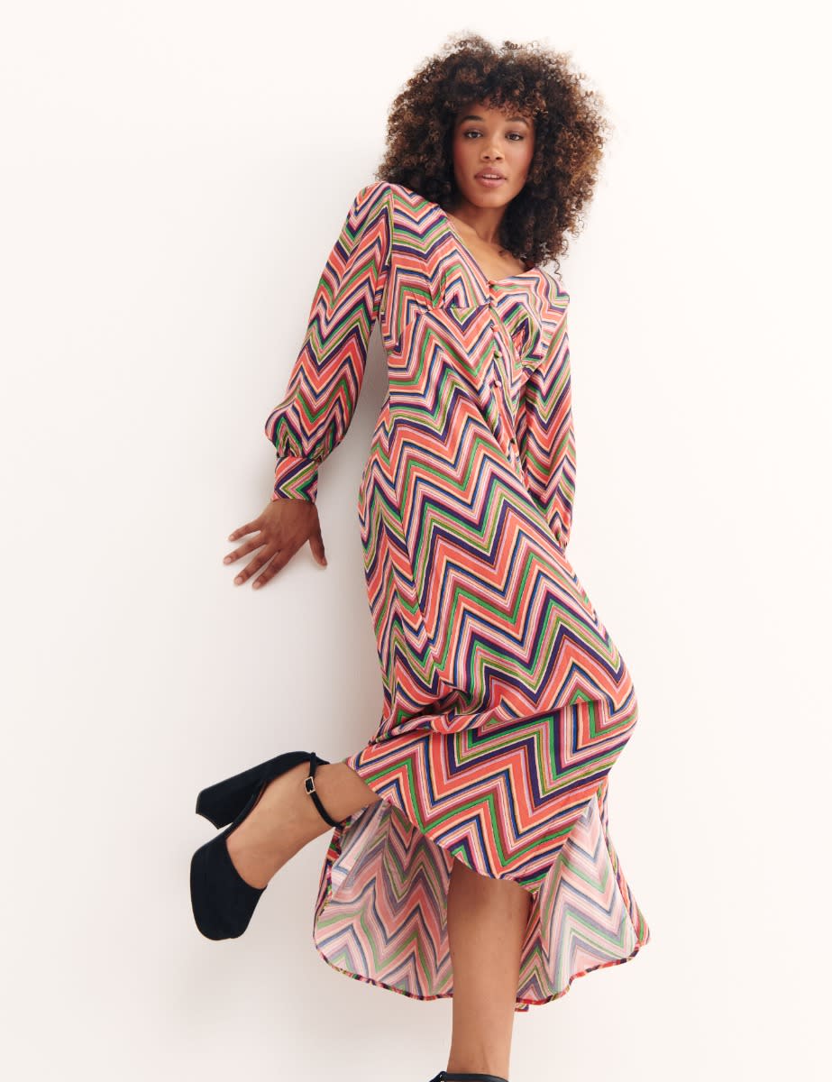 Multi Emily Chevron Tasha Midi Dress