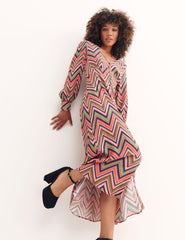 Multi Emily Chevron Tasha Midi Dress