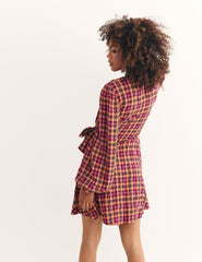Orange & Pink Check Rio Mini Dress