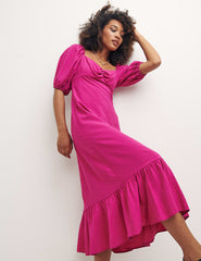 Pink Darcie Midi Dress Plain