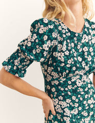 Green Millie Floral Luna Midi Dress