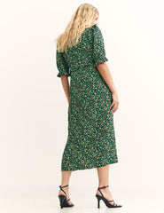 Green Safran Green Ditsy Felicia Midi Dress