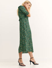 Green Safran Green Ditsy Felicia Midi Dress
