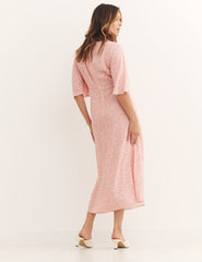 Orange Floral Eva Midi Dress