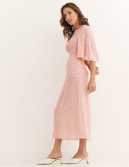 Orange Floral Eva Midi Dress