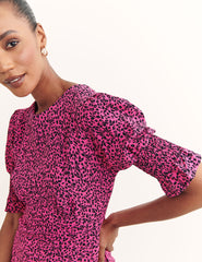 Pink Isobel Leaf Luna Midi Dress