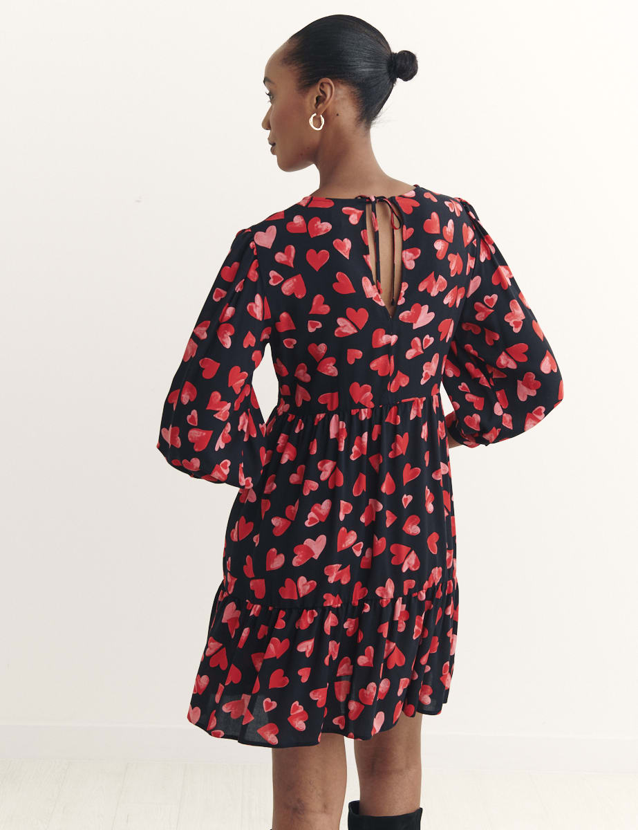 Black Meredith Heart Rochelle Mini Dress