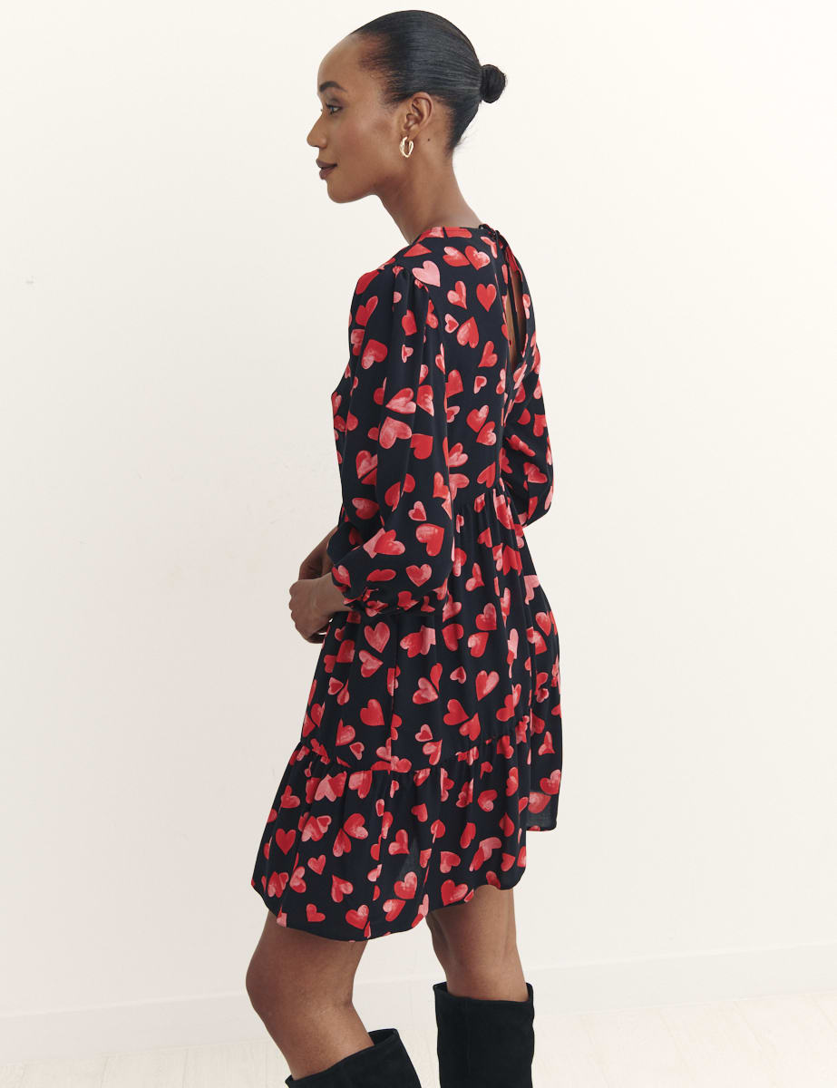 Black Meredith Heart Rochelle Mini Dress