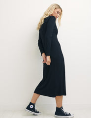 Black Yasmin Jersey Midi Dress