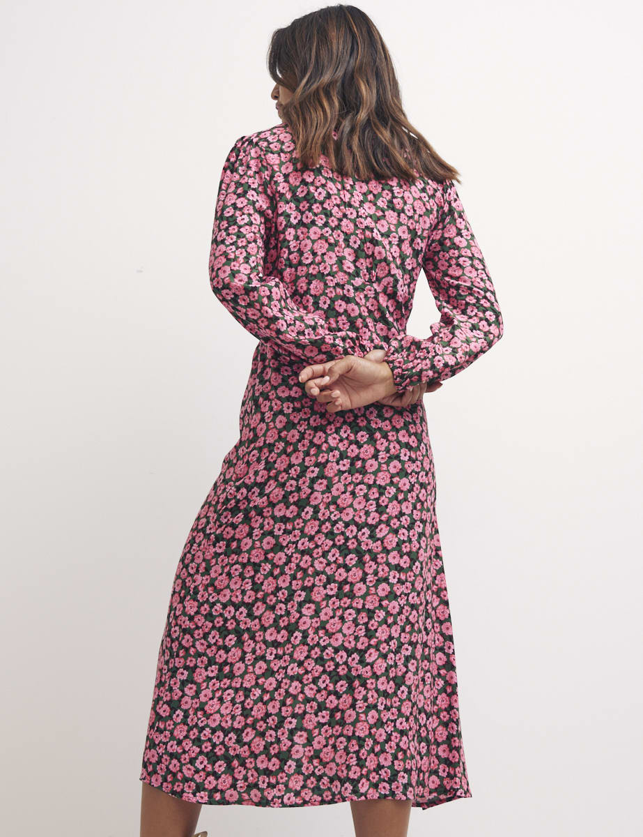 Pink Heather Mini Rose L/S Daisy Midi Dress