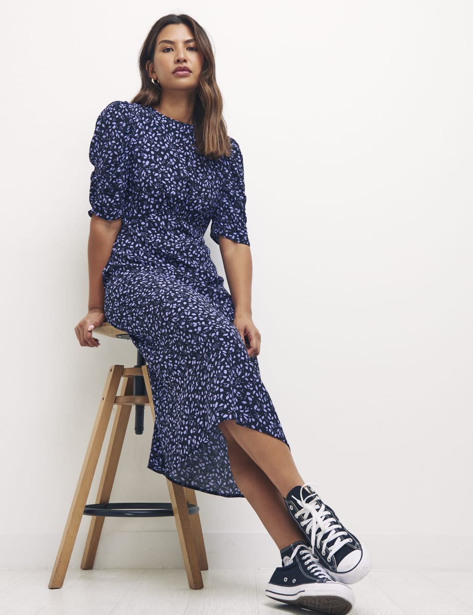 Purple Hallie Evie Midi Dress