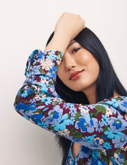 Georgia Floral Blue Fella Mini Dress