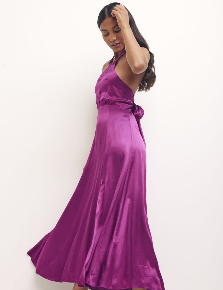 Purple Holly Halter Dress
