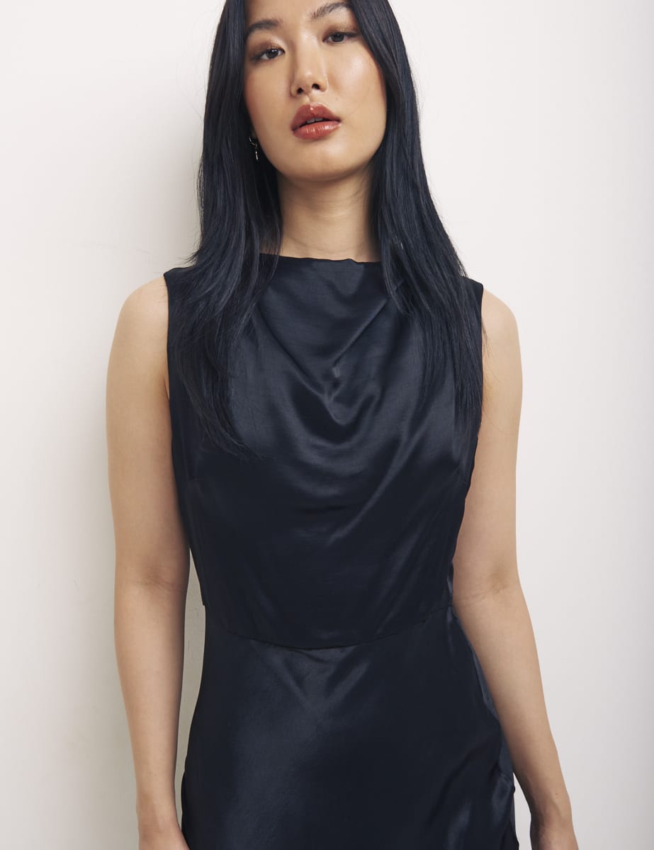Black Frances Midi Dress