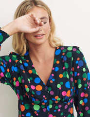Multi Disco Spot Siri Midi Dress