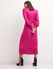 Heart Jaquard Pink Tasha Midi Dress