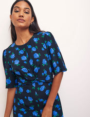 Blush Floral Blue Octavia Midi Dress