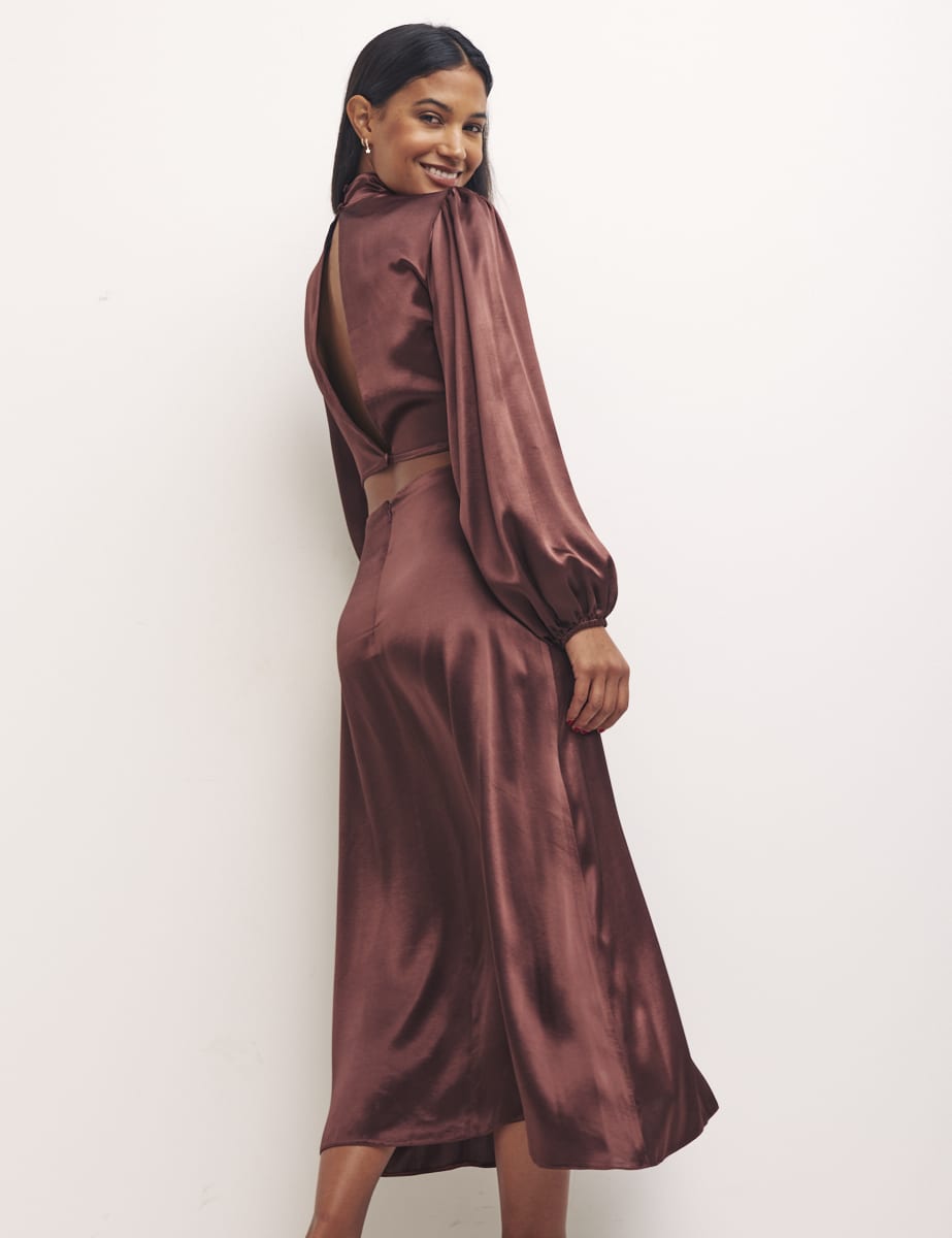 Brown Flavia Midi Dress