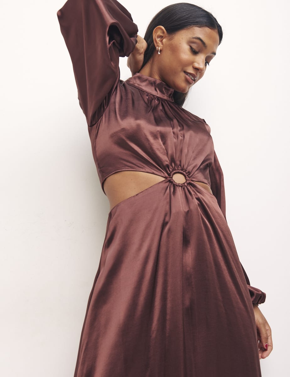 Brown Flavia Midi Dress