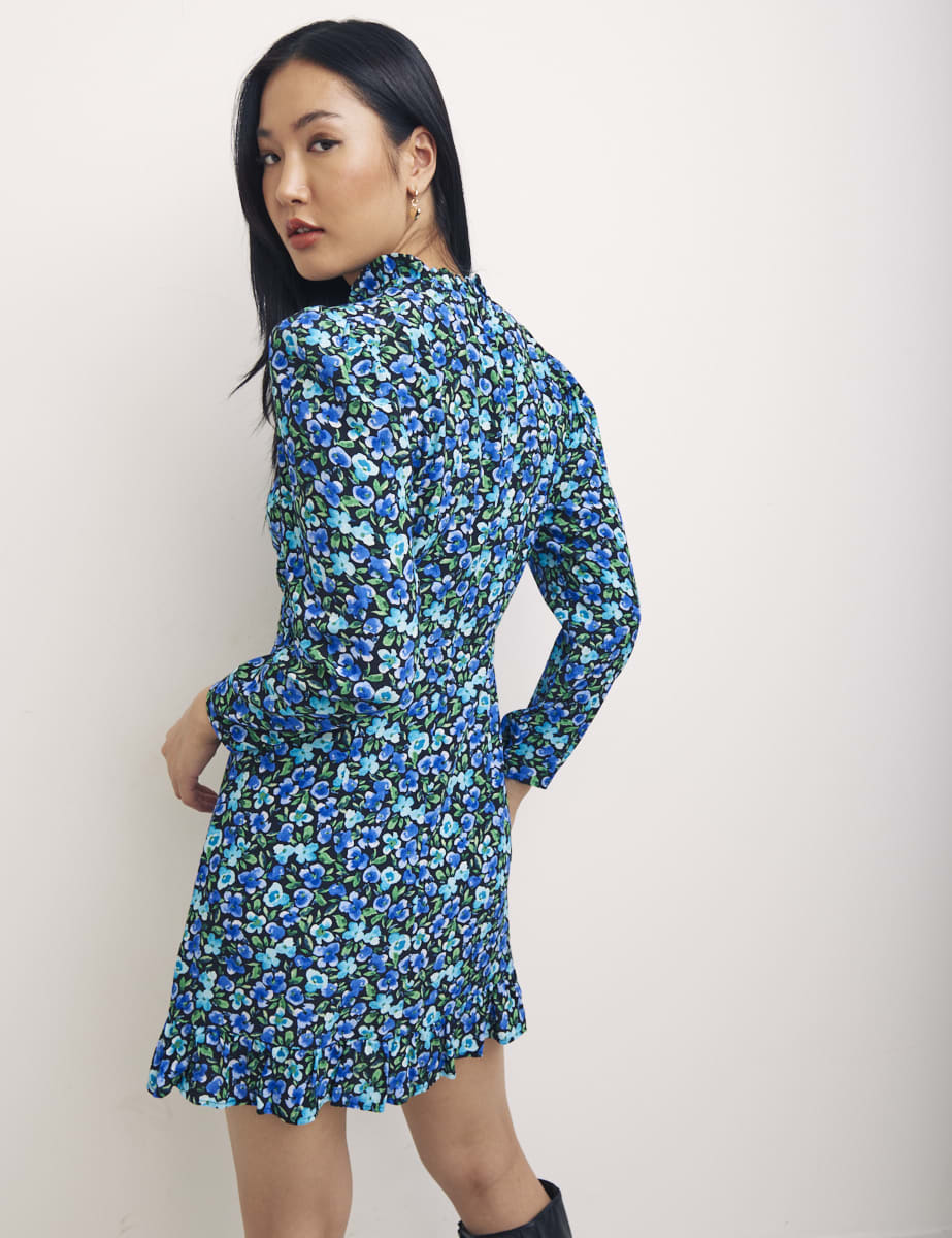 Blue Ditsy Floral Vanessa Mini Dress