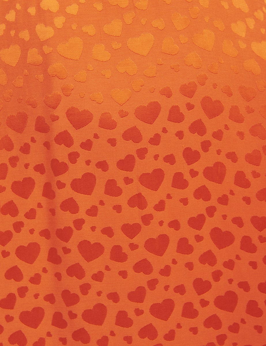 Heart Jaquard Orange Fleur Mini Dress