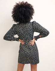 Black Star Jacquard Gold Peggy Mini Dress