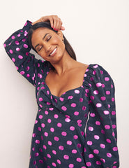 Taffeta Spot Lilac Mary Mini Dress