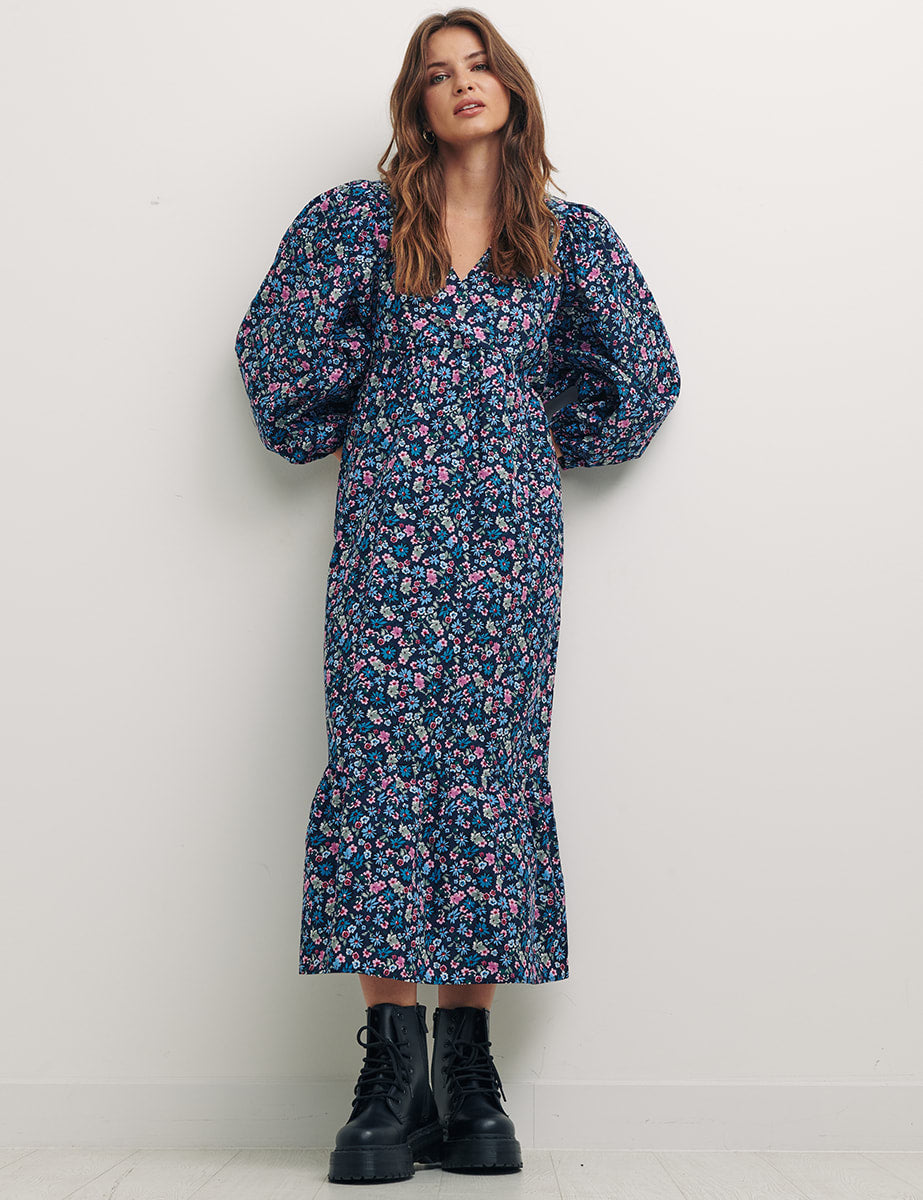 Multi Francesca Floral Nora Midi Dress