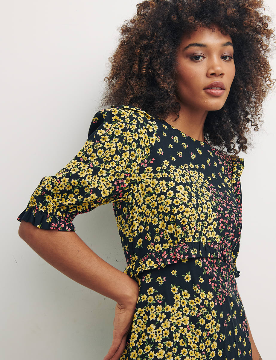 Multi Lizzie Patchwork Felicia Midi Dress