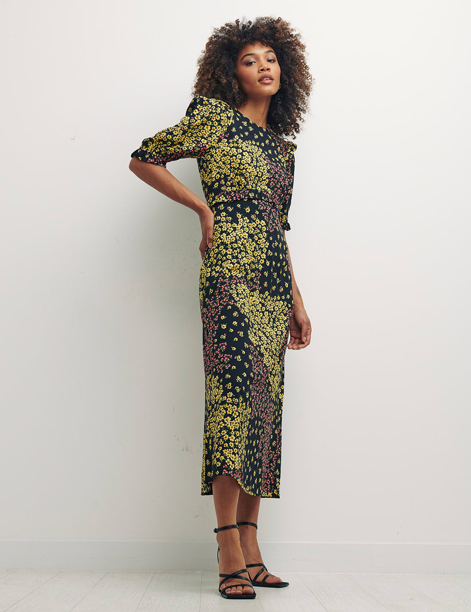 Multi Lizzie Patchwork Felicia Midi Dress